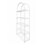 Grand Royale Bars 84" Arched Metal Back Bar, White, 4-Shelf Glass Display