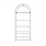 Grand Royale Bars 84" Arched Metal Back Bar, White, 4-Shelf Glass Display - Image 2