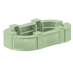 Grand Royale Bars Long Island Modular Bar System, Open-Rail, Sage Green