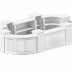 Grand Royale Bars Long Island Modular Bar System, Framed-Panel, White