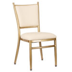 Lusso Luxury Chairs Bellissimo Aluminum Chiavari Chair, Champagne Gold with White Cushion - Image 2