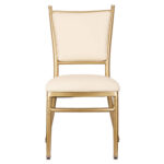 Lusso Luxury Chairs Bellissimo Aluminum Chiavari Chair, Champagne Gold with White Cushion - Image 3