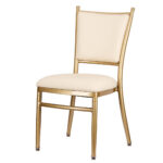 Lusso Luxury Chairs Bellissimo Aluminum Chiavari Chair, Champagne Gold with White Cushion - Image 4