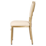 Lusso Luxury Chairs Bellissimo Aluminum Chiavari Chair, Champagne Gold with White Cushion - Image 5