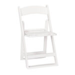 Chair Mates White Grass & Sand Folding Chair with Vinyl Cushion - Image 2