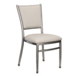 Lusso Luxury Chairs Diamante Aluminum Diamond-Back Chair, Metallic Silver with Silicone Cushion - Image 2