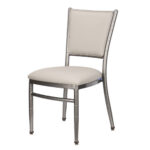 Lusso Luxury Chairs Diamante Aluminum Diamond-Back Chair, Metallic Silver with Silicone Cushion - Image 4