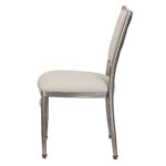 Lusso Luxury Chairs Diamante Aluminum Diamond-Back Chair, Metallic Silver with Silicone Cushion - Image 5