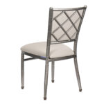 Lusso Luxury Chairs Diamante Aluminum Diamond-Back Chair, Metallic Silver with Silicone Cushion - Image 6
