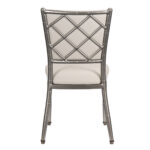 Lusso Luxury Chairs Diamante Aluminum Diamond-Back Chair, Metallic Silver with Silicone Cushion - Image 7