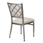 Lusso Luxury Chairs Diamante Aluminum Diamond-Back Chair, Metallic Silver with Silicone Cushion - Image 8