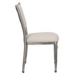 Lusso Luxury Chairs Diamante Aluminum Diamond-Back Chair, Metallic Silver with Silicone Cushion - Image 9