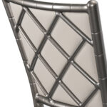 Lusso Luxury Chairs Diamante Aluminum Diamond-Back Chair, Metallic Silver with Silicone Cushion - Image 10