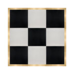 Marquee Dance Floors 12' x 12' Portable Dance Floor, Black and White with Classic Gold Frame