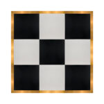 Marquee Dance Floors 12' x 12' Portable Dance Floor, Black and White with Gold Frame