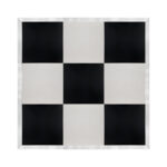 Marquee Dance Floors 12' x 12' Portable Dance Floor, Black and White with Silver Frame