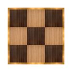 Marquee Dance Floors 12' x 12' Portable Dance Floor, Chestnut and Fruitwood with Gold Frame