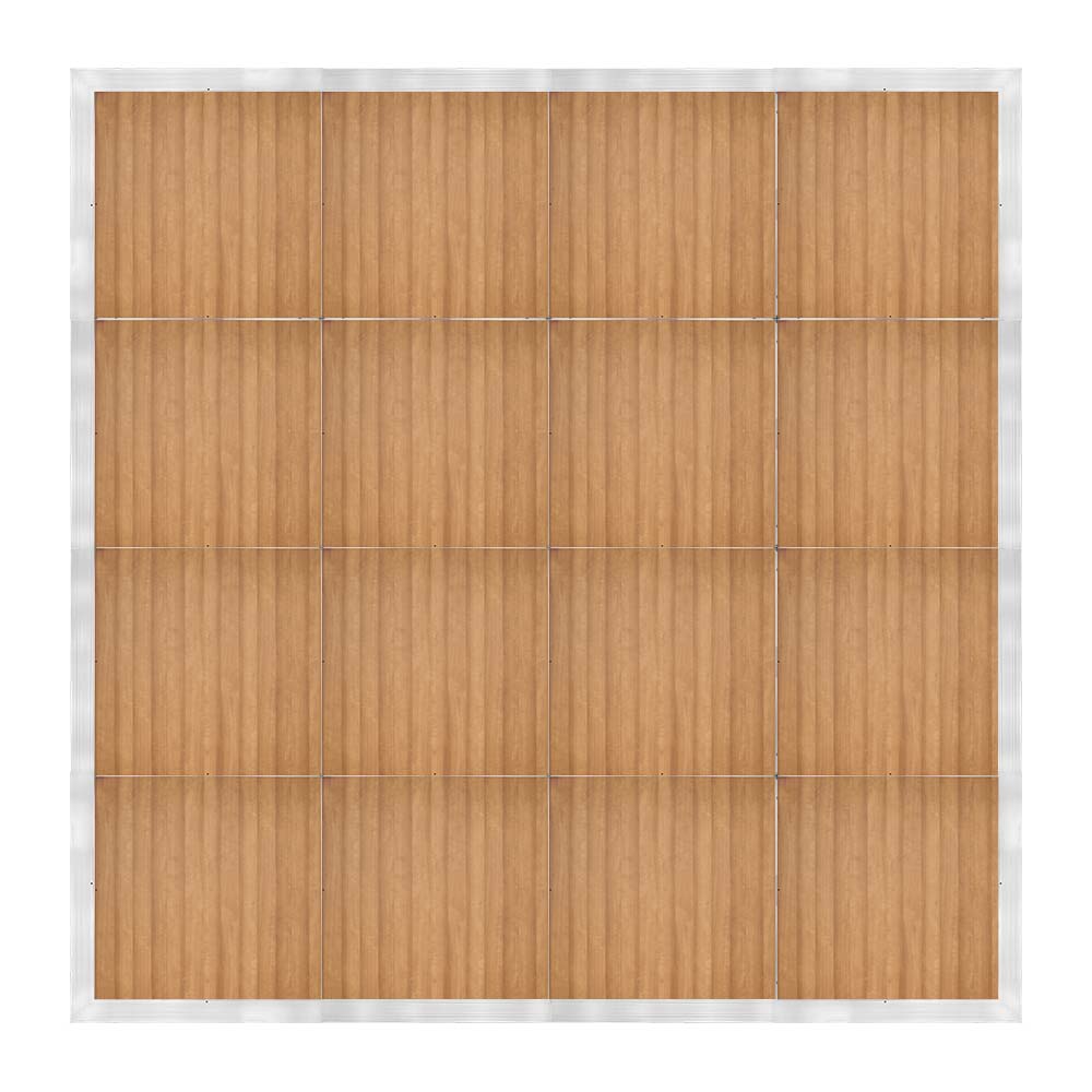 df-16x16-chts-kt.jpg Marquee Dance Floors 16' x 16' Portable Dance Floor, Chestnut with Silver Frame - Image 1