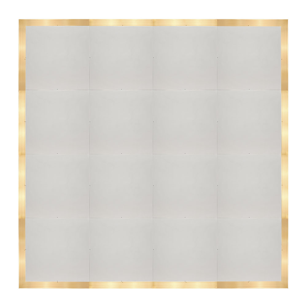 df-16x16-whcg-kt.jpg Marquee Dance Floors 16' x 16' Portable Dance Floor, White with Classic Gold Frame - Image 1
