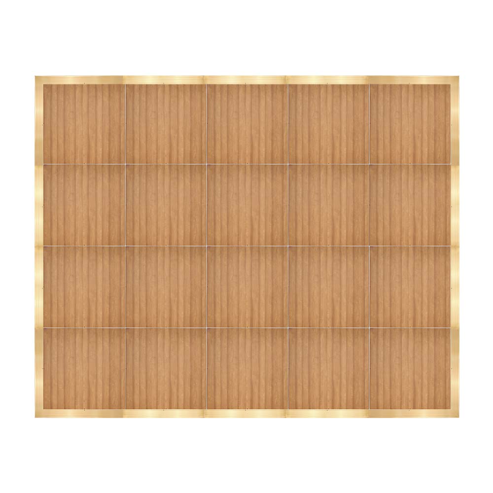 df-16x20-chtcg-kt.jpg Marquee Dance Floors 16' x 20' Portable Dance Floor, Chestnut with Classic Gold Frame - Image 1