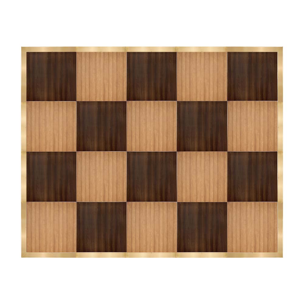 df-16x20-chtfrtcg-kt.jpg Marquee Dance Floors 16' x 20' Portable Dance Floor, Chestnut and Fruitwood with Classic Gold Frame - Image 1