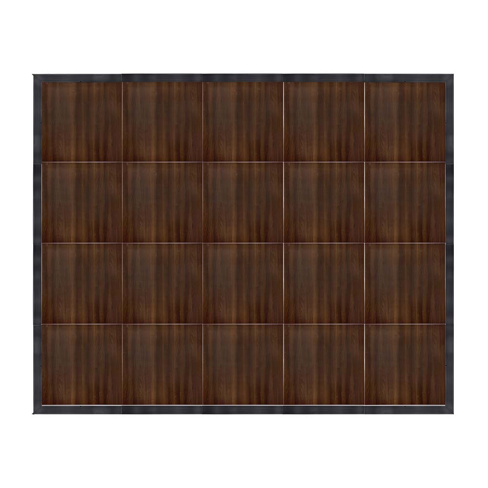 df-16x20-frtb-kt.jpg Marquee Dance Floors 16' x 20' Portable Dance Floor, Fruitwood with Black Frame - Image 1