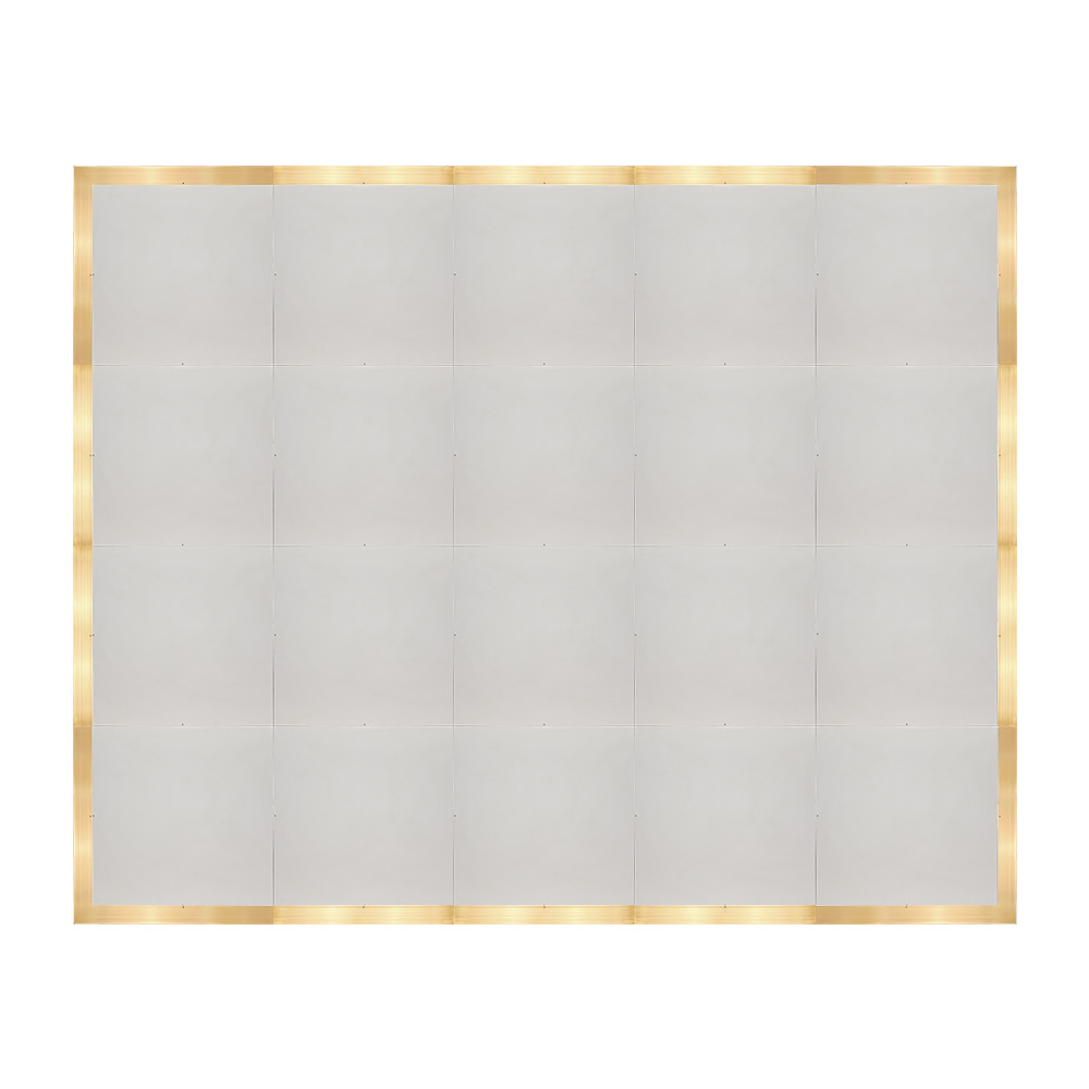 df-16x20-whtcg-kt.jpg Marquee Dance Floors 16' x 20' Portable Dance Floor, White with Classic Gold Frame - Image 1