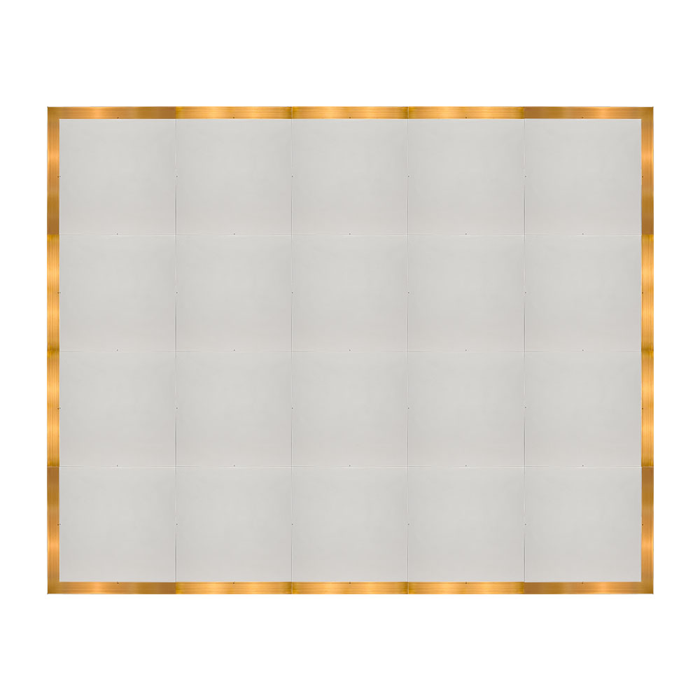 df-16x20-whtg-kt.jpg Marquee Dance Floors 16' x 20' Portable Dance Floor, White with Gold Frame - Image 1