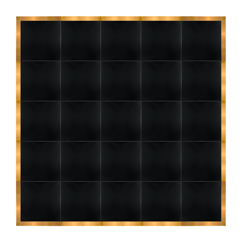 df-20x20-blkg-kt.jpg Marquee Dance Floors 20' x 20' Portable Dance Floor, Black with Gold Frame - Image 1