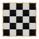 Marquee Dance Floors 20' x 20' Portable Dance Floor, Black and White with Gold Frame