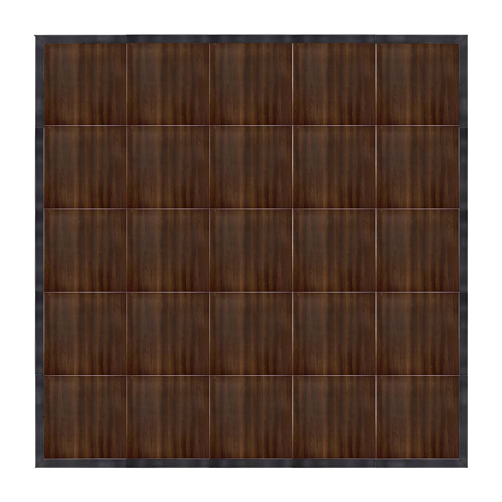 df-20x20-frtb-kt.jpg Marquee Dance Floors 20' x 20' Portable Dance Floor, Fruitwood with Black Frame - Image 1