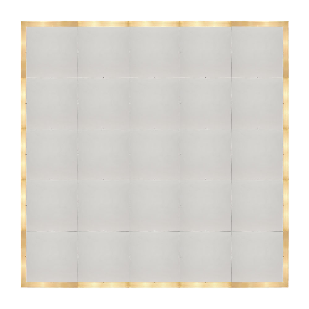 df-20x20-whtcg-kt.jpg Marquee Dance Floors 20' x 20' Portable Dance Floor, White with Classic Gold Frame - Image 1