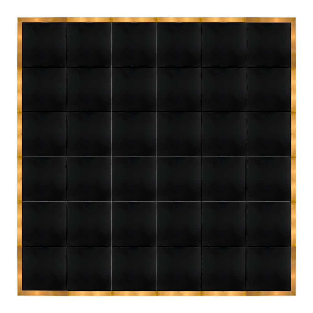 df-24x24-blkg-kt.jpg Marquee Dance Floors 24' x 24' Portable Dance Floor, Black with Gold Frame - Image 1