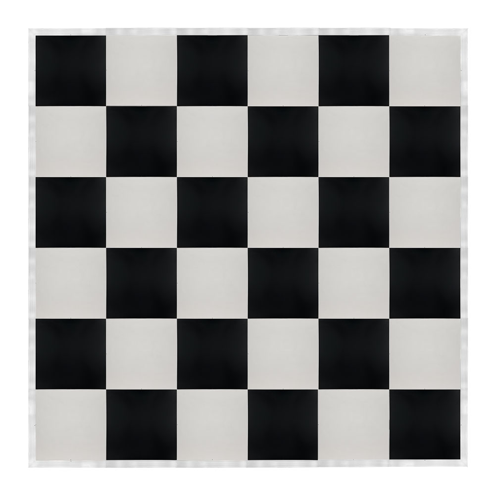 df-24x24-blkwhts-kt.jpg Marquee Dance Floors 24' x 24' Portable Dance Floor, Black and White with Silver Frame - Image 1
