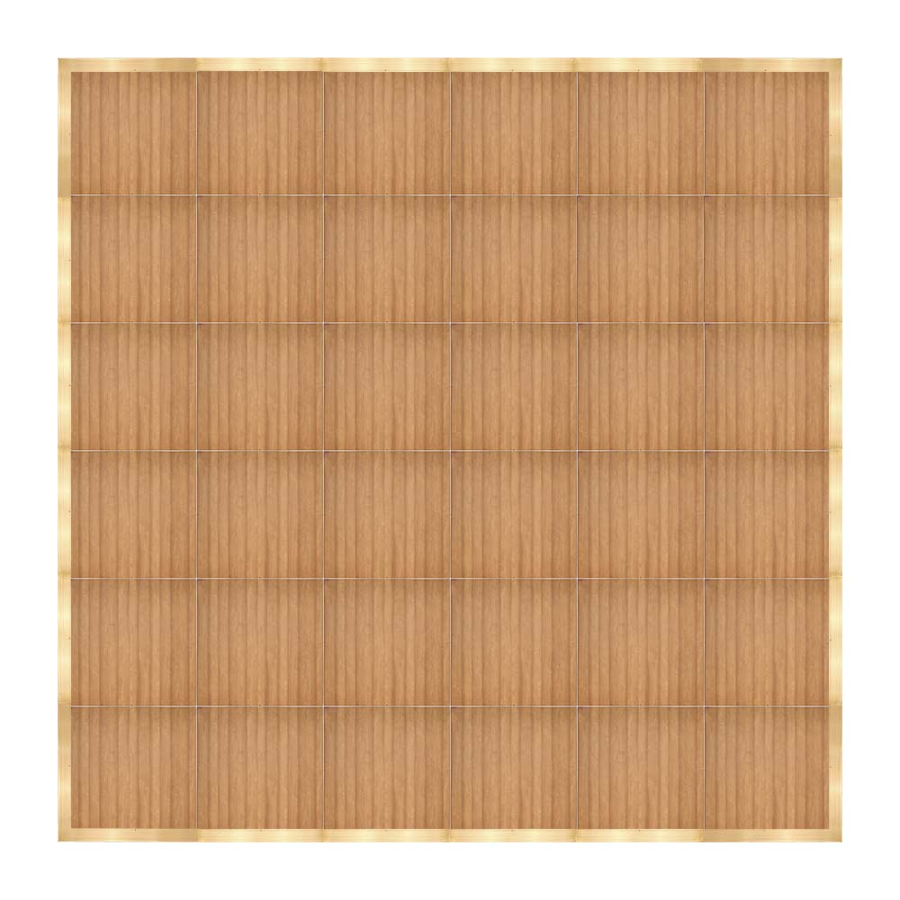 df-24x24-chtcg-kt.jpg Marquee Dance Floors 24' x 24' Portable Dance Floor, Chestnut with Classic Gold Frame - Image 1