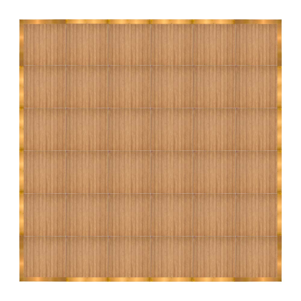 df-24x24-chtg-kt.jpg Marquee Dance Floors 24' x 24' Portable Dance Floor, Chestnut with Gold Frame - Image 1
