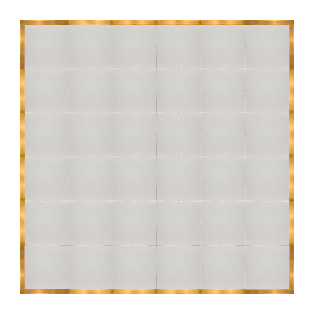 df-24x24-whtg-kt.jpg Marquee Dance Floors 24' x 24' Portable Dance Floor, White with Gold Frame - Image 1