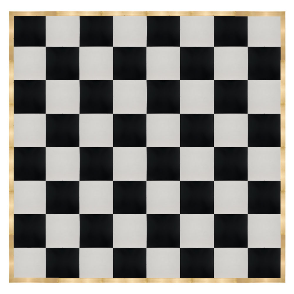 df-32x32-blkwhtcg-kt.jpg Marquee Dance Floors 32' x 32' Portable Dance Floor, Black and White with Classic Gold Frame - Image 1