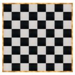 Marquee Dance Floors 32' x 32' Portable Dance Floor, Black and White with Gold Frame