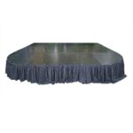 Titan Stages 16' Black Polyester Stage Skirt with 16 Clips - Image 3