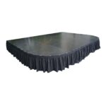 Titan Stages 16' Black Polyester Stage Skirt with 16 Clips