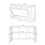 Grand Royale Bars 72" Folding Bar, White, Flush Front - Image 16