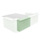 Stage Façade 48" Sage Green Portable Stage Skirt Panel with Front Overhang