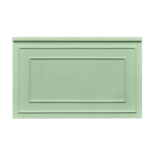 Stage Façade 48" Sage Green Portable Stage Skirt Panel with Front Overhang - Image 3