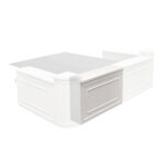 Stage Façade 48" White Portable Stage Skirt Panel with Front Overhang