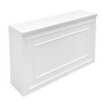 Stage Façade 48" White Portable Stage Skirt Panel with Front Overhang - Image 2