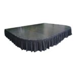 Titan Stages 8' Black Polyester Stage Skirt with 8 Clips