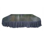Titan Stages 8' Black Polyester Stage Skirt with 8 Clips - Image 2